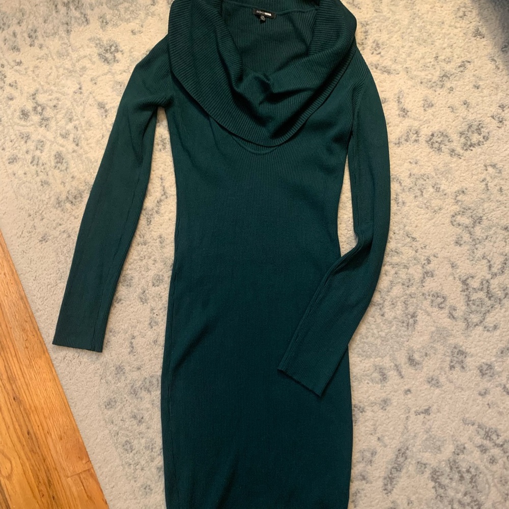 Fashion Nova Green Cowl Neck Dress